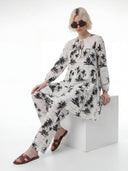 Tropical Flow Co-ord Set - Ivory Leaf
