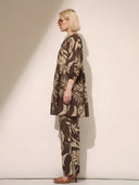 Tropical Flow Co-ord Set - Ivory Leaf