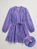 Iris Paisley Tie-Up Dress