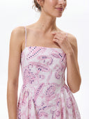 Floral Breeze Cotton Midi Dress - Pink Paisley