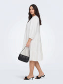 Classic White Solid Tiered Flowy Dress