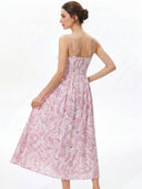 Floral Breeze Cotton Midi Dress - Pink Paisley