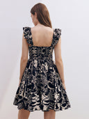 Flutter Sleeve Fit & Flare Mini Dress