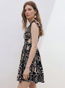 Flutter Sleeve Fit & Flare Mini Dress
