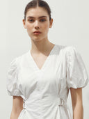 Glow Linen Midi Dress - Yellow