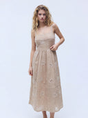 Worked Gauze Dress Pink