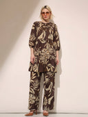 Tropical Flow Co-ord Set - Ivory Leaf
