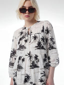 Tropical Flow Co-ord Set - Ivory Leaf