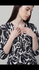 White Leaf  Relaxed Day Dress