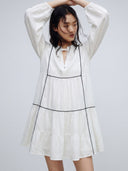 Line Tiered Dress – Yellow